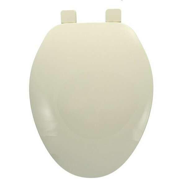 Comfort Seats Builder Grade Plastic Toilet Seat, Bone, Elongated Closed Front with Cover C101101